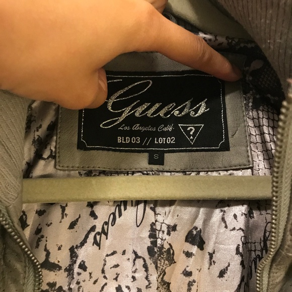 Guess Faux Leather Grey Jacket - Picture 2 of 6